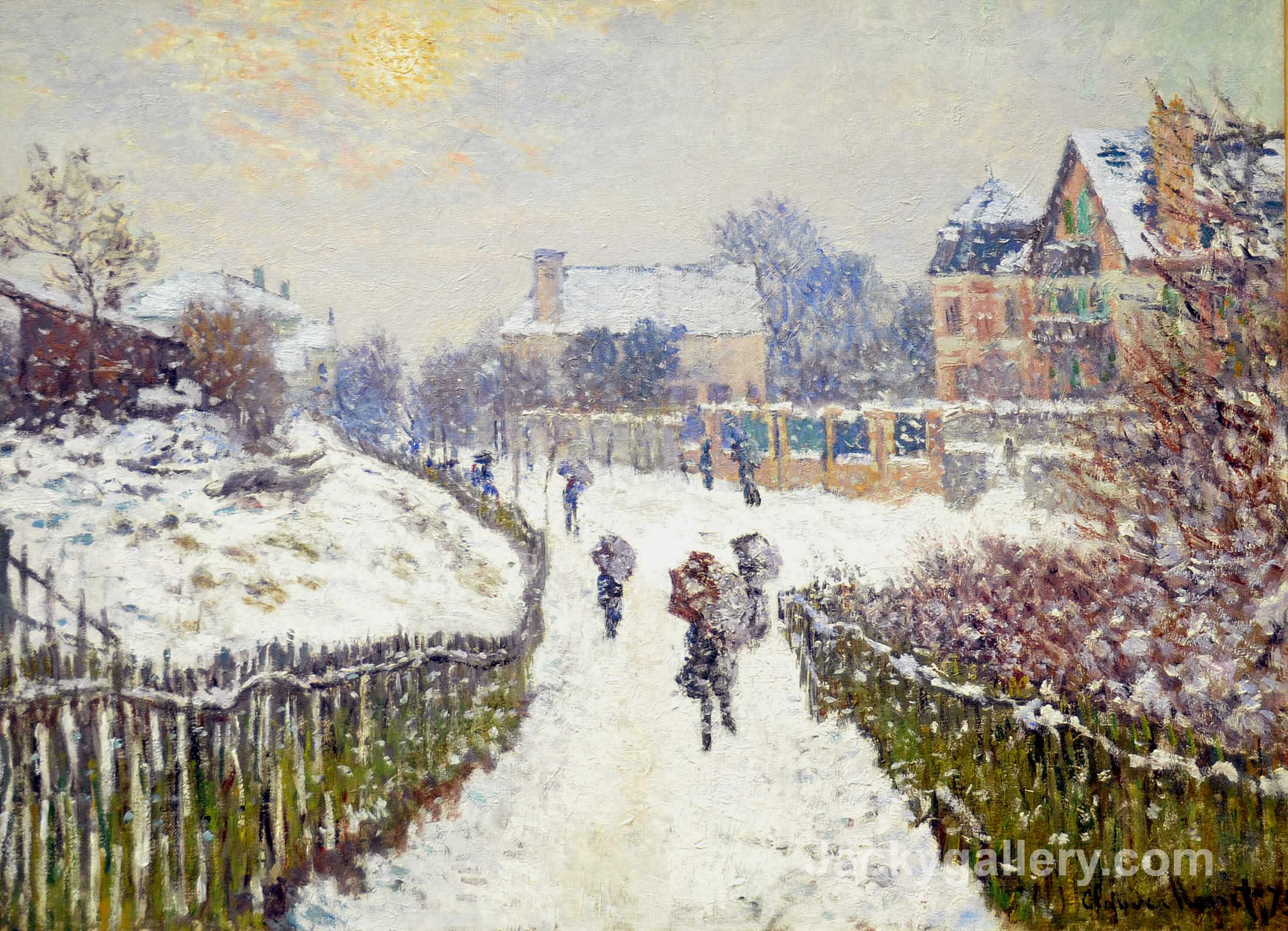 Boulevard Saint-Denis, Argenteuil, in Winter by Claude Monet paintings reproduction
